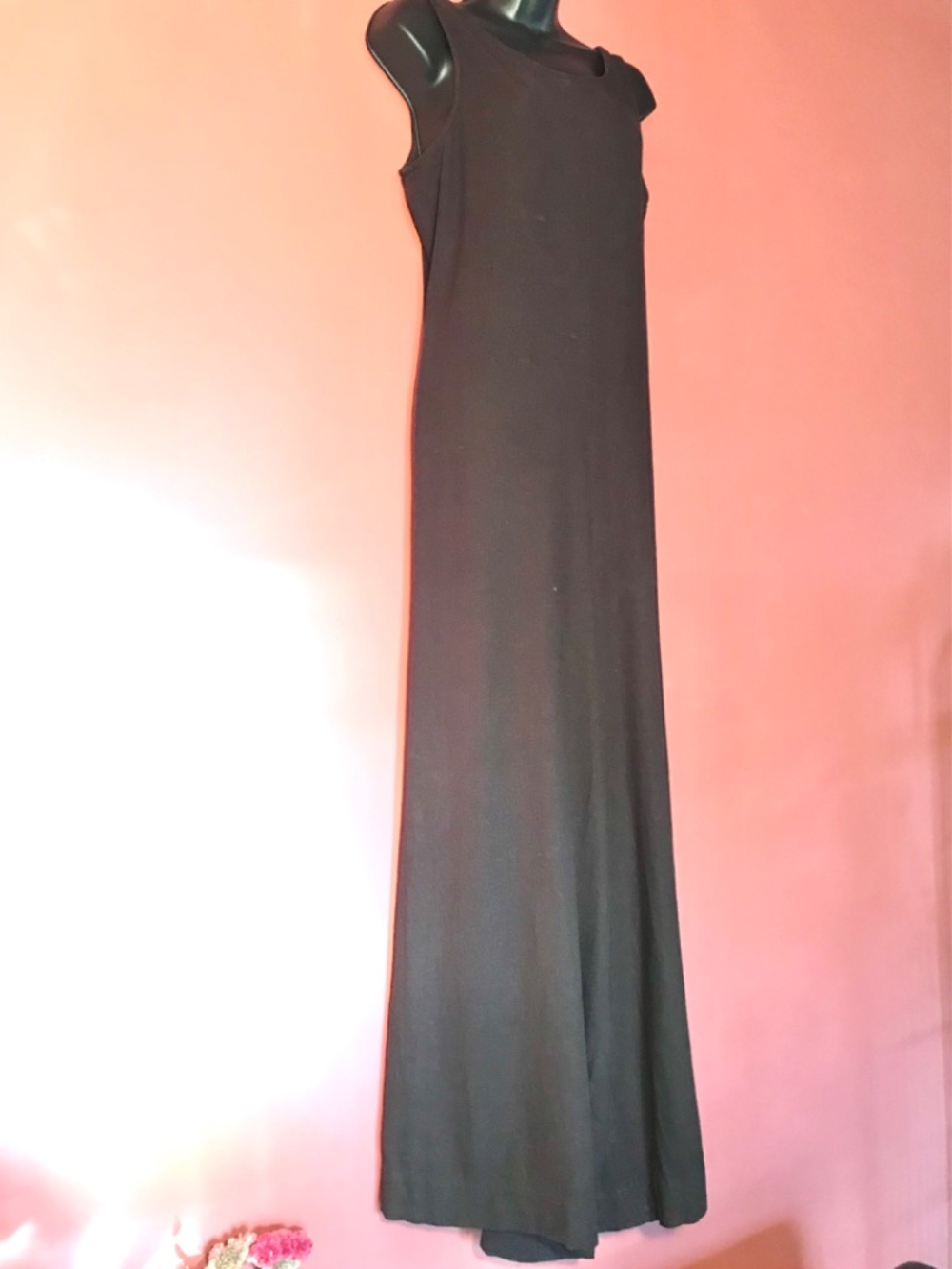 Zara Long Linen Jumpsuit Open back Sleeveless Brown Round Neckline Baggy - Picture 9 of 14